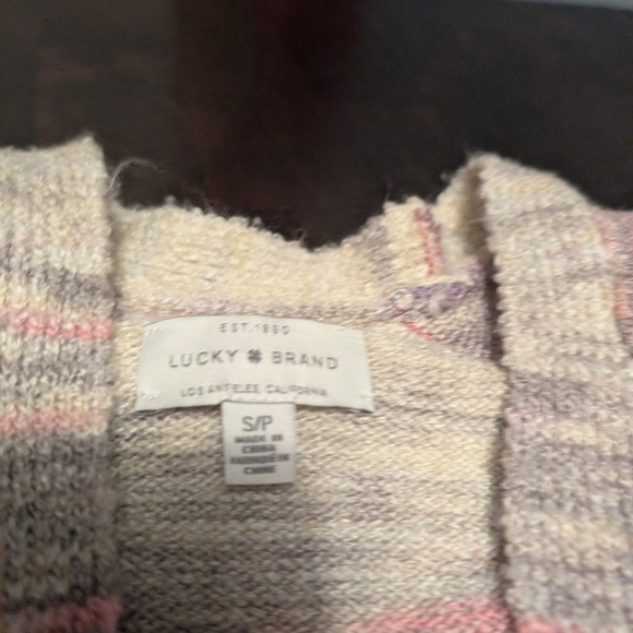 Lucky Brand Oversized Open-Front Cardigan, Women's Small, Pink/Purple SOFT - Picture 3 of 6
